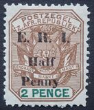 [South African Republic Postage Stamp Overprinted Surcharged & "E. R. I", type H6]