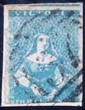 [Queen Victoria - 2nd Ham Printing. Strengthened Line of Colour Above "VICTORIA", type A13]