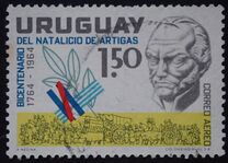 [Airmail - the 200th Anniversary of the Birth of General Jose Artigas, type QO]