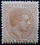 [King Alfonso XII of Spain, Inscription "CUBA 1880", tyyppi F4]