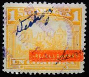 [Government Building in Managua and León Cathedral with signatures, Stamps of 1933 & 1935 Surcharged in Red, Tüüp DR12]