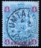 [Coat of Arms - End of Scroll goes behind Rear Legs of Supporting Animals, Lion Heavily Shaded, type E13]