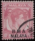 [Straits Settlements Postage Stamps Overprinted "B M A MALAYA" in Black or Red Colour, type A6]