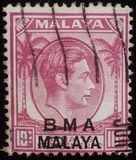 [Straits Settlements Postage Stamps Overprinted "B M A MALAYA" in Black or Red Colour, type A6]