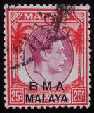 [Straits Settlements Postage Stamps Overprinted "B M A MALAYA" in Black or Red Colour, type A9]