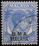 [Straits Settlements Postage Stamps Overprinted "B M A MALAYA" in Black or Red Colour, type A8]