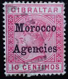 [Gibraltar Postage Stamps Overprinted "Morocco Agencies" in Black Colour - "M" with long Serif, type A13]