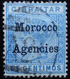[Gibraltar Postage Stamps Overprinted "Morocco Agencies" in Black Colour - "M" with long Serif, type A15]