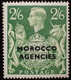 [Great Britain Postage Stamp Overprinted "MORROCO AGENCIES" Horizontally, type P16]