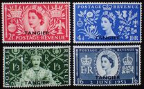 [Coronation of Queen Elizabeth II - Great Britain Postage Stamps Overprinted "TANGIER", тып Q]
