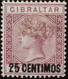 [Queen Victoria, 1819-1901 - Stamps of 1886 Surcharged "CENTIMOS", type F4]
