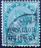 [Queen Victoria, 1819-1901 - India Postage Stamps Overprinted in Black - Devanagari Overprint 13-14mm Long, type B18]