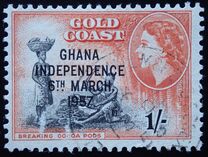 [Queen Elizabeth Stamps of 1952 of Gold Coast Overprinted "GHANA INDEPENDENCE 6TH.. MARCH, 1957", tip B6]