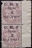 [French Postage Stamps Surcharged & Overprinted "O.M.F. - Syrie", type C1]
