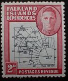 [King George VI - Map of Falkland Islands, סוג A4]