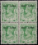 [No. 19-34 Overprinted "MILY ADMIN" in 2 Types, type M3]