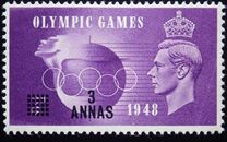 [Great Britain Postage Stamps Olympic Issue of 1948 Surcharged, type D1]