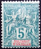 [Inscription: "SULTANAT D'ANJOUAN" - White or Colored Paper, type A3]