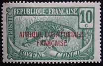 [Issues of 1907-1922 Overprinted "AFRIQUE EQUATORIALE FRANCAISE", tegund F4]
