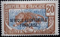 [Issues of 1907-1922 Overprinted "AFRIQUE EQUATORIALE FRANCAISE", tegund F6]