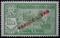 [Pondicherry Temple Stamps of 1929 Overprinted "FRANCE LIBRE", प्रकार AM5]