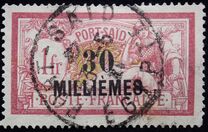 [Postage Stamps of 1902-1903 Surcharged "MILLIÈMES" in Paris, type I9]