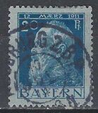 [The 90th Anniversary of the Birth of Prince Luitpold - Type I: Small 9 and no Foot on 1 in "1911". Type II: Large 9 and Foot on 1 in "1911", tip F8]