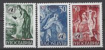 [Frescoes from 12-14th Century - With United Nations Logo  - Yugoslav Postage Stamp of 1953 Overprinted "STT - VUJNA", type BL]