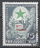 [The 38th Esperanto Congress, Zagreb - Yugoslav Postage Stamp in Changed Color and Overprinted "STT - VUJNA", tip BT]