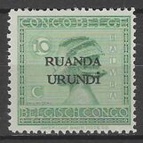 [Belgian Congo Postage Stamps Overprinted "RUANDA - URUNDI", type A1]