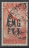 [Airmail - The 50th Anniversary of the Radio - Italy Postage Stamps of 1947 Overprinted "A.M.G.F.T.T.", Tipe D2]