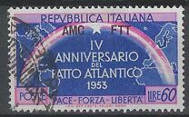 [The 4th Anniversary of NATO - Italy Postage Stamps Overprinted "AMG - FTT", වර්ගය CN1]