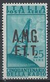 [Airmail - The 50th Anniversary of the Radio - Italy Postage Stamps of 1947 Overprinted "A.M.G.F.T.T.", Tipe D3]