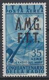 [Airmail - The 50th Anniversary of the Radio - Italy Postage Stamps of 1947 Overprinted "A.M.G.F.T.T.", Tipe D4]