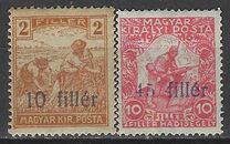 [Hungarian Stamps Surcharged, type A]