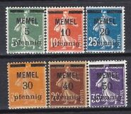 [French Postage Stamps Overprinted "MEMEL" and Surcharged, Scrivi B]