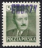 [No. 518-526 Overprinted GROSZY in Different Colors and Fonts, タイプ INT]