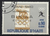 [Airmail - Winners of Olympic Marathon showing Commemorative Inscription and Stamp of "Host" Country, tip LH]