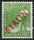 [BERLIN in Red Overprint on "Allied Occupation Zone" Stamps, тып B3]