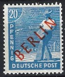 [BERLIN in Red Overprint on "Allied Occupation Zone" Stamps, тып B5]