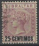[Queen Victoria, 1819-1901 - Stamps of 1886 Surcharged "CENTIMOS", type F2]