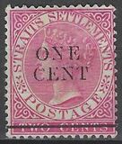 ["ONE CENT" Surcharge, type X]