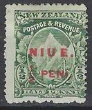 [New Zealand Postage Stamp Overprinted "NIUE" - See Also No. 5, type B]