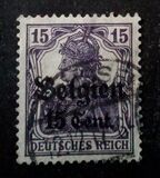 [German Empire Postage Stamps Surcharged "F and Cent" & Overprinted "Belgien", type B6]