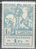 [Pro víctimas de las inundaciones. San Martín partiendo su capa para compartirla con un mendigo, obra de Anton Van Dyck, 1.599 - 1.641, tipo BZ]