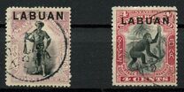 [North Borneo Stamps Overprinted "LABUAN", type J]
