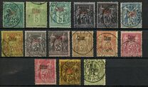 [French Postage Stamps Overprinted "Chine", type A]