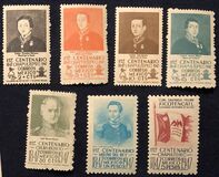 [Portraits of "Child Heroes" etc. Inscribed "1er CENTENARIO CHAPULTEPEC ("CHURUBUSCO" or "MOLINO DEL REY") 1847-1947", Вид AES]