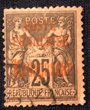 [French Postage Stamps Overprinted "POSTE - FRANCAISE - Madagascar", type F3]