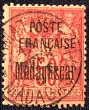 [French Postage Stamps Overprinted "POSTE - FRANCAISE - Madagascar", type F5]